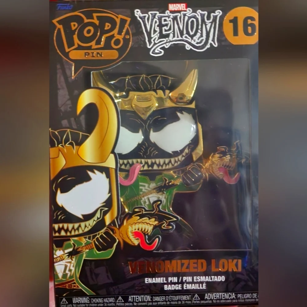 Funko pop venom LOKI enamel pin